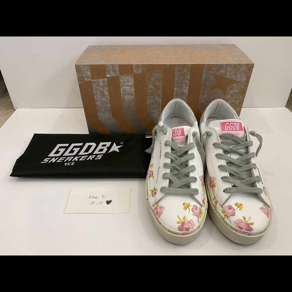 GOLDEN GOOSE Hi Star Hand-painted floral Sneakers
